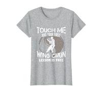 Diseño De Artes Marciales De Kung Fu para Wing Chun Camiseta, Mujer, Gris Jaspeado, XXL