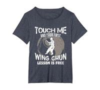 Diseño De Artes Marciales De Kung Fu para Wing Chun Camiseta, Mujer Tallas Grandes, Azul Jaspeado, 4XL Grande
