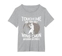 Diseño De Artes Marciales De Kung Fu para Wing Chun Camiseta, Mujer Tallas Grandes, Gris Jaspeado, 1XL Grande