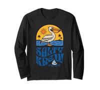 Diseño de atardecer tropical salado Krew Pelican - Vibra retro de playa Manga Larga