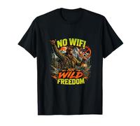 Diseño de Aventura al Aire Libre sin WiFi Just Wild Freedom Camiseta