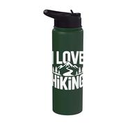 Diseño de aventura de montaña I Love Hiking Stainless Steel Insulated Water Bottle