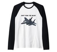 Diseño de avión de Combate Never Poke The Bear para fanáticos de la aviación Camiseta Manga Raglan