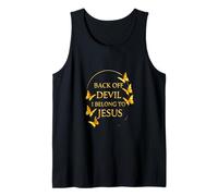 Diseño de Back Off Devil I Belong to Jesus Christian Faith Camiseta sin Mangas