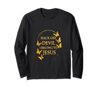 Diseño de Back Off Devil I Belong to Jesus Christian Faith Manga Larga