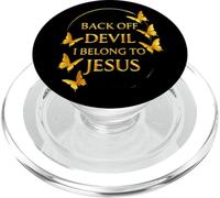 Diseño de Back Off Devil I Belong to Jesus Christian Faith PopSockets PopGrip para MagSafe