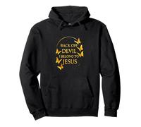 Diseño de Back Off Devil I Belong to Jesus Christian Faith Sudadera con Capucha