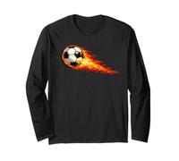 Diseño de Balón de Fútbol para Jugadores con Estela de Fuego Manga Larga