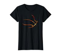 Diseño de Baloncesto Deportivo con Llamas Camiseta gráfica económica, Mujer, Negro, S