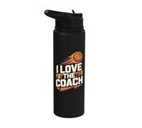 Diseño de baloncesto I Love The Coach Stainless Steel Insulated Water Bottle