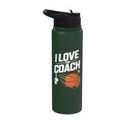 Diseño de baloncesto I Love The Coach Stainless Steel Insulated Water Bottle