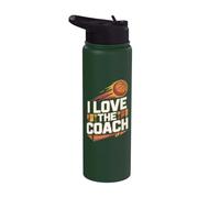 Diseño de baloncesto I Love The Coach Stainless Steel Insulated Water Bottle