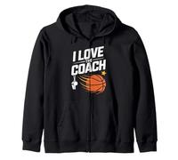 Diseño de baloncesto I Love The Coach Sudadera con Capucha