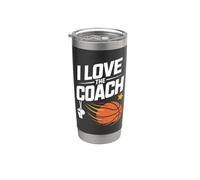 Diseño de baloncesto I Love The Coach Vaso térmico de acero inoxidable de doble pared