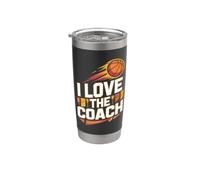 Diseño de baloncesto I Love The Coach Vaso térmico de acero inoxidable de doble pared