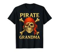 Diseño de bandana de calavera de abuela pirata Camiseta