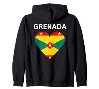 Diseño de Bandera de corazón de Granada Sudadera con Capucha
