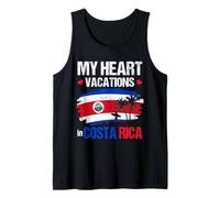 Diseño de Bandera de Costa Rica mis Vacaciones de corazón en Costa Rica Camiseta sin Mangas