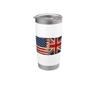 Diseño de bandera de Estados Unidos y Reino Unido Vaso térmico de acero inoxidable de doble pared