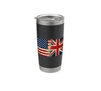 Diseño de bandera de Estados Unidos y Reino Unido Vaso térmico de acero inoxidable de doble pared