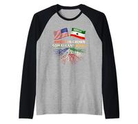 Diseño de Bandera de raíces de Somalilandia cultivada en Estados Unidos Camiseta Manga Raglan
