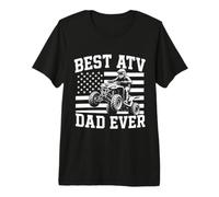 Diseño de Bandera Estadounidense de Cuatro Ruedas con el Mejor papá de ATV Camiseta Premium