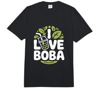 Diseño de Bebida con Hojas de té «I Love Boba Bubble» Comfort Colors Adult Heavyweight T-Shirt