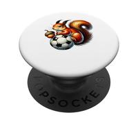 Diseño de Bellota de balón de fútbol de Ardilla juguetona PopSockets PopGrip Adhesivo