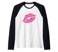Diseño de Beso de Labios Rosas: ámate a ti Mismo Camiseta Manga Raglan
