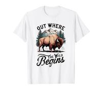 Diseño de Bison Mountain out Where The Wild Begins Camiseta