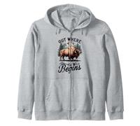 Diseño de Bison Mountain out Where The Wild Begins Sudadera con Capucha