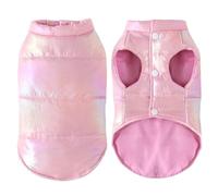 Diseño De Botones Color Sólido Chaqueta Impermeable para Perros A Prueba De Viento Nieve Fría Abrigo Cálido Yorkshire Terrier Caniche Shiba Inu,A,Metro