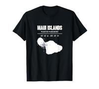 Diseño De Brújula De La Isla De Maui con Coordenadas De Camiseta
