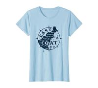 Diseño de brújula náutica de la Costa Este para Amantes de la Playa Camiseta, Mujer, Azul Bebé, L