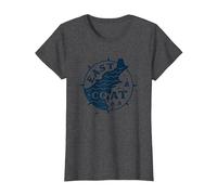 Diseño de brújula náutica de la Costa Este para Amantes de la Playa Camiseta, Mujer, Jaspeado Oscuro, S