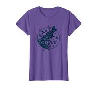 Diseño de brújula náutica de la Costa Este para Amantes de la Playa Camiseta, Mujer, Morado Jaspeado, S