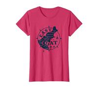 Diseño de brújula náutica de la Costa Este para Amantes de la Playa Camiseta, Mujer, Rojo Jaspeado, XS