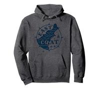 Diseño de brújula náutica de la Costa Este para Amantes de la Playa Sudadera con Capucha, Unisex para Adultos, Jaspeado Oscuro, XXL