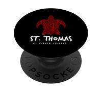 Diseño de Buceo de Tortuga Marina Tribal de St. Thomas USVI PopSockets PopGrip Adhesivo