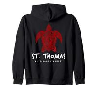 Diseño de Buceo de Tortuga Marina Tribal de St. Thomas USVI Sudadera con Capucha