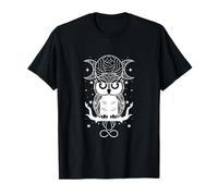 Diseño de búho místico con luna y estrellas Camiseta