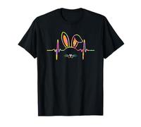 Diseño de cabeza de conejo, latido del corazón, Camiseta