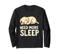 Diseño de cachorro Golden Retriever Need More Sleep Manga Larga