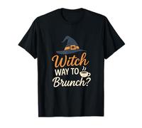 Diseño de café Witch Way to Brunch Witch Squad Camiseta