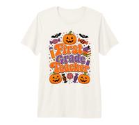 Diseño de Calabaza de Halloween para Profesores de Primer Grado Camiseta Premium