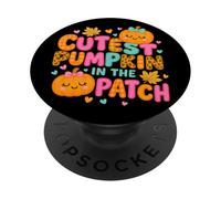 Diseño de Calabaza más Linda en el Parche para niños de otoño PopSockets PopGrip Adhesivo