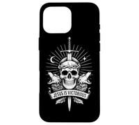 Diseño de Calavera de Christcore, gótico Cristiano, de Jesús es victorioso Carcasa para iPhone 16 Pro MAX