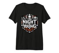 Diseño de Calavera de Halloween Espeluznante de la Noche es Joven Camiseta Premium