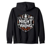 Diseño de Calavera de Halloween Espeluznante de la Noche es Joven Sudadera con Capucha