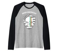 Diseño de Calavera del Orgullo Celta irlandés Americano Camiseta Manga Raglan
